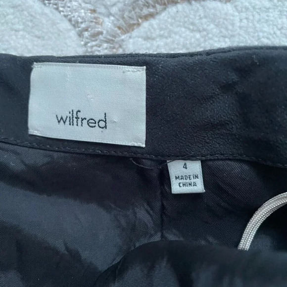 Aritzia Wilfred  Dorine Wrap-Front Wool Cashmere Blend Skirt Dark Grey Size 4 - Picture 5 of 6